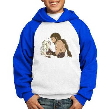 Imagem de Moletom Infantil Khal Drogo e Daenerys Targaryen - Foca na Moda, Branc