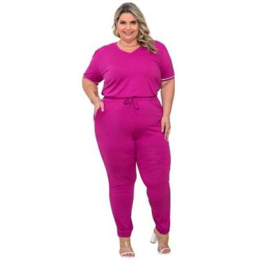 Imagem de Conjunto Feminino Blusa e Calça Plus Size Malha Moda Curvy - Curvy Plu