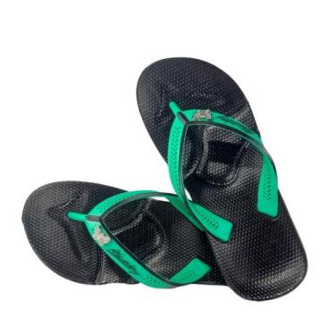 Imagem de Sandália Chinelo de Dedo Feminino Preto e Rosa Para Esporão Super Maci