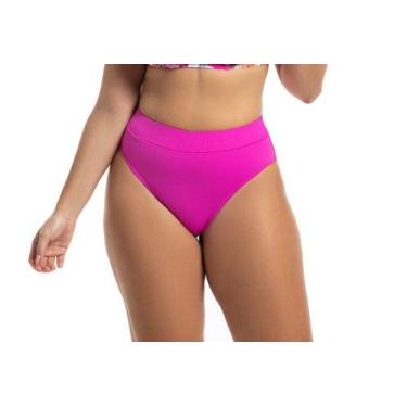 Imagem de Calcinha Biquíni Sunquíni Cós Alto Liso - Cor De Cacau, P, Pink power