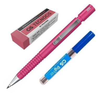Imagem de Kit Lapiseira TecnoCis 2.0 Rosa + Grafite+Borracha Tecno VM
