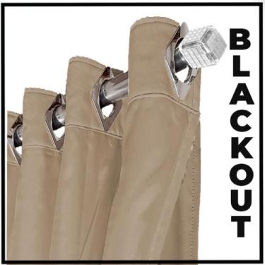 Imagem de cortina blackout Ana em tecido grosso 5,50 x 2,50 marrom - Bravin Cort
