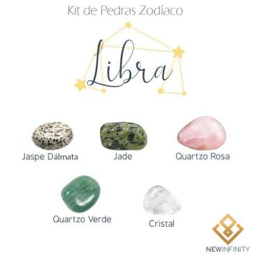 Imagem de Kit de Pedras Cristais dos Signos Libra - 5 pedras naturais proteção e