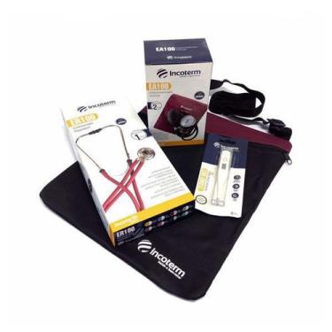 Imagem de Kit Acadêmico Estetoscópio, Termômetro e Esfigmomanômetro KA100 Incote