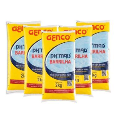 Imagem de Kit 5 Elevador PH Granulado + Barrilha 2kg Genco P/ Piscina