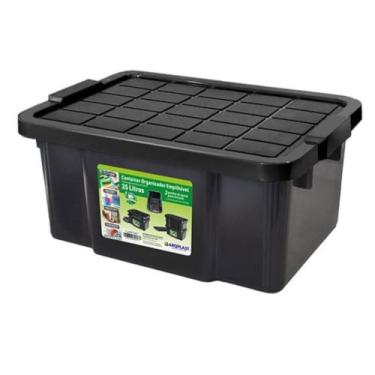 Imagem de Caixa organizadora com tampa 25 litros empilhável - 25887 - Arqplast