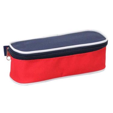 Imagem de Estojo Escolar LS Bolsas 1 divisão Azul com Vermelho e Branco - EE2148