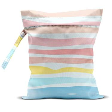 Imagem de zcyxuuw Adulto Unissex Saco Molhado, Saco Seco Molhado, Saco Molhado para Maiô, Viagens, Praia, Piscina, Fraldas, Roupas Sujas de Ginástica de Ioga, Saco de Maquiagem, Saco de Praia Reutilizável À Prova D'Água Decoração Do Oceano Estrela Do Mar Âncora de Cavalo Marinho