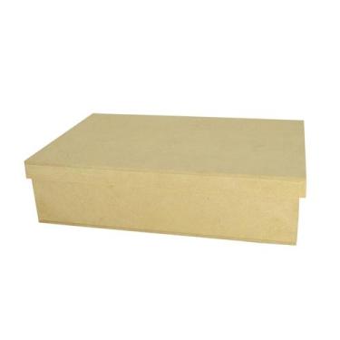 Imagem de Caixa Retangular Tampa Sapato 15x11x5 MDF Madeira - Atacadão do Artesa