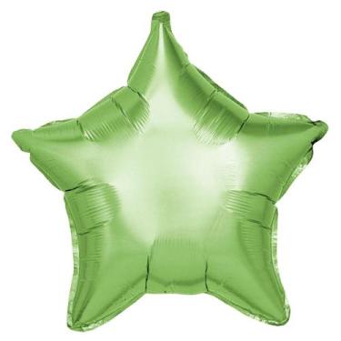 Imagem de Balão Metalizado Festas Estrela Verde Claro 45 cm para Decoração de Fe