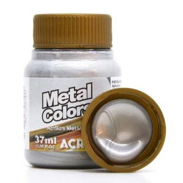 Imagem de Tinta Acrílica Metal Colors Acrilex 37ml, 599 - ALUMÍNIO