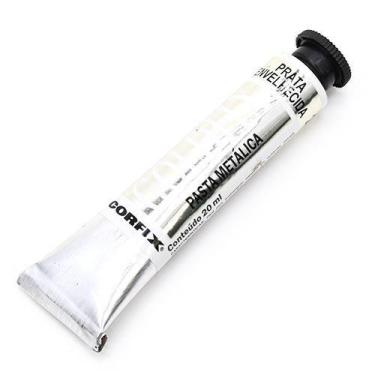 Imagem de Pasta Metálica Goldfix 20ml Corfix, 243 PRATA ENVELHECIDA