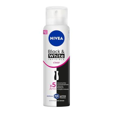 Imagem de NIVEA Desodorante Aerossol Black & White INVISIBLE Clear 150ml - Proteção prolongada contra odor, suor e manchas