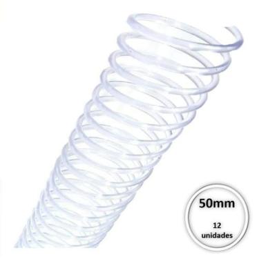Imagem de Espiral Plastico para encadernação 50mm Transparente c/ 12Pcs - MARES