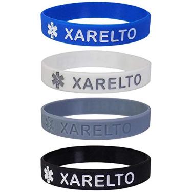 Imagem de Pulseiras de silicone para identificação de alerta médico XARELTO Max Petals pacote com 4