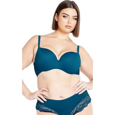 Imagem de City Chic Sutiã plus size, sutiã com contorno colado ao corpo, Poseidon, (40) 40D