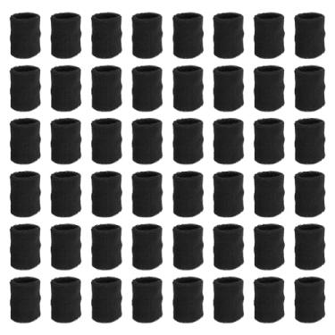 Imagem de PATIKIL Pulseiras esportivas, pacote com 48 faixas esportivas de algodão felpudo absorvente de pulso para tênis, basquete, malhar, correr, preta