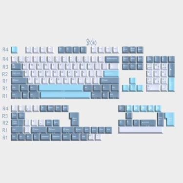 Imagem de 163 teclas Shoko Keycaps Cherry Doubleshot conjunto de teclas apto para ISO ANSI 95% 75% 65% 60% teclado mecânico Cherry Mx Gateron Switches
