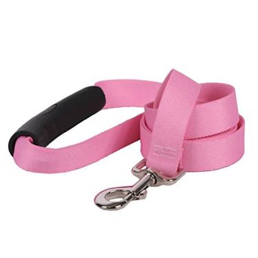 Imagem de Yellow Dog Design Coleira para cães com aderência EZ-Grip cor rosa claro simples com alça confortável de 2,54 cm de largura e 152,40 cm, grande