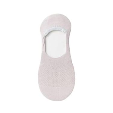 Imagem de 3 pares - Meias femininas para primavera e verão finas e rasas invisíveis antiderrapantes malha de verão respirável meias curtas femininas - cor da pele