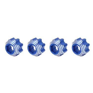 Imagem de Adaptadores Sextavados, 4pcs 8x32 a 17mm Adaptadores Sextavados para Rodas 8x32 3,8 Polegadas, Opção de Caminhão de Carro Elétrico, Peças de Liga de Alumínio (Azul)