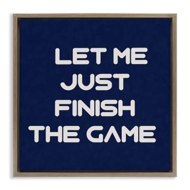 Imagem de Stupell Industries Finish The Game Phrase Framed Floater Canvas Wall Art Design por Anna Quach, Moldura flutuante marrom, 63 x 63 cm