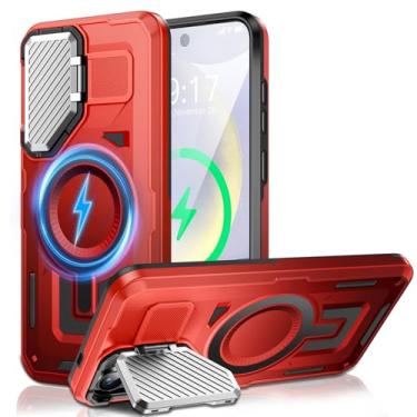 Imagem de Capa com suporte de câmera para Galaxy S24 Plus / S19 Plus, [compatível com MagSafe] [capa de lente] versão 2024 capa protetora macia de grau militar para Samsung Galaxy S24 Plus / S19 Plus 6,7