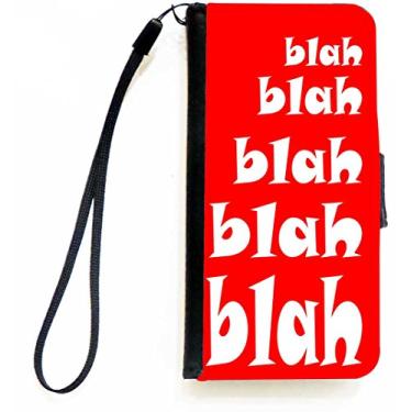 Imagem de Rikki Knight Blah Blah Blah Capa carteira vermelha com aba magnética para Apple iPhone 5c