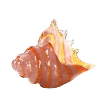 Imagem de Generic Estatueta de concha de vidro, escultura moderna, arte animal do mar, soprada à mão para peças centrais, entrada, presente de aniversário, prateleira, Rosa