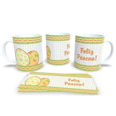 Imagem de Caneca de Porcelana Branca Personalizada Coleção Páscoa Feliz