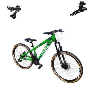Imagem de Bicicleta 26 VikingX T25 21v Freeride Cambios Shimano Suspensão Pneu Slick FinoFx Amarela1.50-Unissex