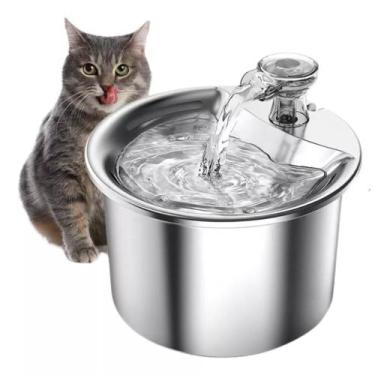Imagem de Bebedouro Automático Pet Inox C/ Filtro 2 Litros Bivolt - Lunar Z