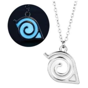 Imagem de Colar Naruto Simbolo Da Aldeia Da Folha Brilha No Escuro - Giog Joias