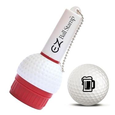 Imagem de EZ BALL STAMP Carimbo de bola de golfe - Secagem ultrarrápida, marcador de tinta sem manchas para personalizar sua bola (caneca de cerveja preta)