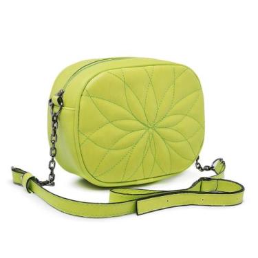 Imagem de Bolsa feminina verde lima oval com corrente moda atual - CAMILA CAROLI