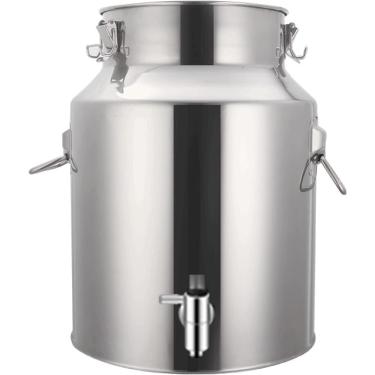 Imagem de Balde de vinho para lata de leite, balde de vinho - aço inoxidável 5L/9L/14L, recipiente de batedeira para transporte de leite, barril de balde de vinho com tampa selada, serviço pesado, A,