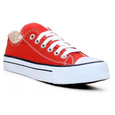 Imagem de Tenis Feminino Casual Star Cano Baixo Orks All Confortavel Leve Na Moda (Vermelho, BR, Adulto, Numérico, 36)
