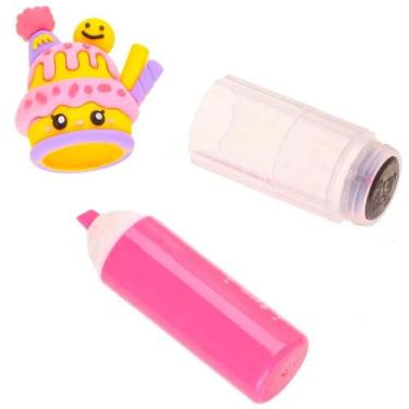 Imagem de Marca-Texto com Carimbo Doçura Holic Docinhos-Unidade-Tris, ROSA