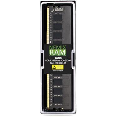 Imagem de NEMIX RAM 16GB (1X16GB) DDR4 2666MHZ PC4-21300 2Rx8 1.2V 288-PIN Non-ECC Unbuffered UDIMM Desktop PC Memory Compatível com Samsung M378A2K43DB1-CTD