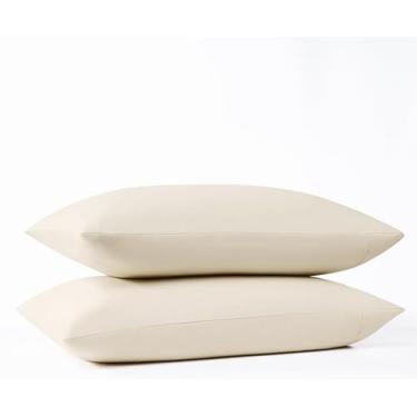 Imagem de Vince Camuto Par de fronhas King refrescante CVC 1200TC, creme, tema de cor sólida, certificado Oeko-TEX Confidence