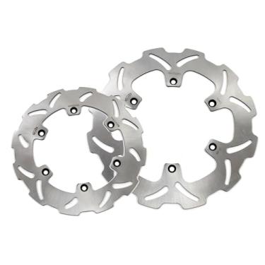 Imagem de Discos de freio dianteiros traseiros rotores para Suzuki RM250 RM 250 1989-1999, acessórios de substituição de motocicleta prata