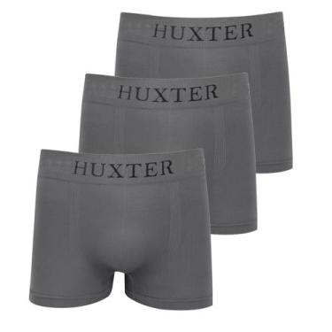 Imagem de Kit 3 Cuecas Masculinas Boxer Microfibra Huxter Chumbo, GG