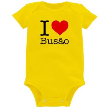 Imagem de Body Bebê I love Busão - Foca na Moda, Amarelo, GG
