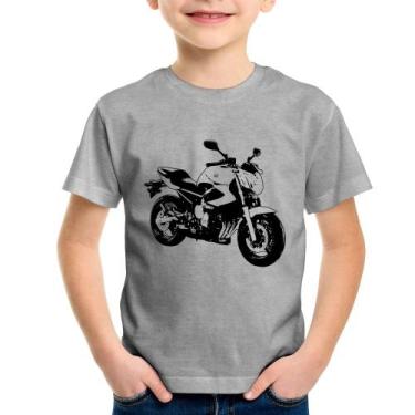 Imagem de Camiseta Infantil Moto XJ6 N Art - Foca na Moda, Cinza, 6