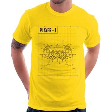 Imagem de Camiseta Player 1 Controle Joystick - Foca na Moda, Amarelo, P