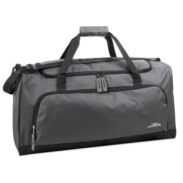 Imagem de Bolsas de lona leves para homens e mulheres para viajar, academia e como bolsa organizadora de equipamentos esportivos, Cinza 2