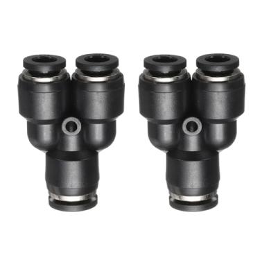Imagem de HARFINGTON 2 peças de encaixes push to connect tubo de 5/40.6 cm OD x 1/4 polegada OD, kit de encaixe pneumático de mangueira de ar de conexão rápida de plástico em T reduzindo 3 maneiras conector de