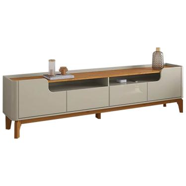 Imagem de Rack Flip 220cm 4 Portas para TV até 75 Polegadas Patrimar Cor - Off White Cinamomo