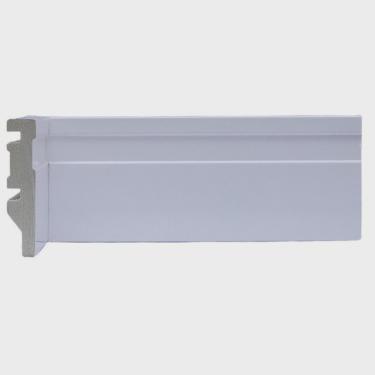Imagem de Kit com 5 Barras Rodapé de Poliestireno 7cm X 15mm Frisado 12m Branco