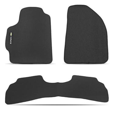 Imagem de Jogo De Tapete Preto Plus 3 Peças Borracha Onix Hatch 2021